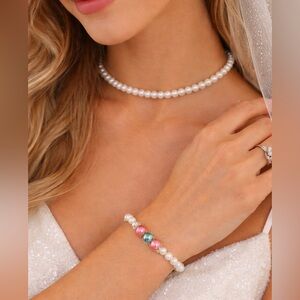 Bridal Pearl Set ✨ Elegant Beaded Choker & Bracelet | Feminine Luxury Jewelry